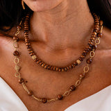 Capucine De Wulf Earth Goddess Single Strand Necklace, 16+2'' - Teak