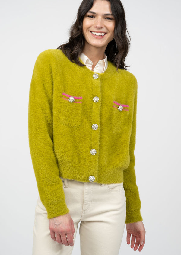 Ivy Jane Chanel Cardigan-Lime