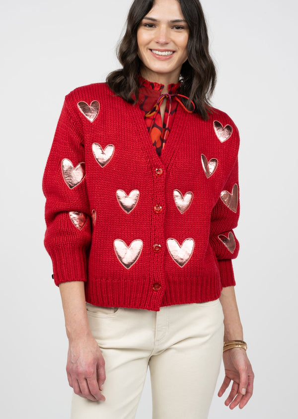 Ivy Jane Heart Cardi-Red