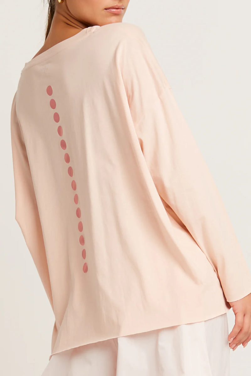 PLANET Pima Cotton Metallic Dot Dot Dot Luxury Boxy T | Blush/Rose Gold Foil