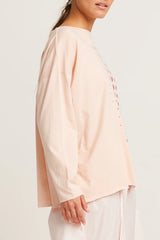 PLANET Pima Cotton Metallic Dot Dot Dot Luxury Boxy T | Blush/Rose Gold Foil