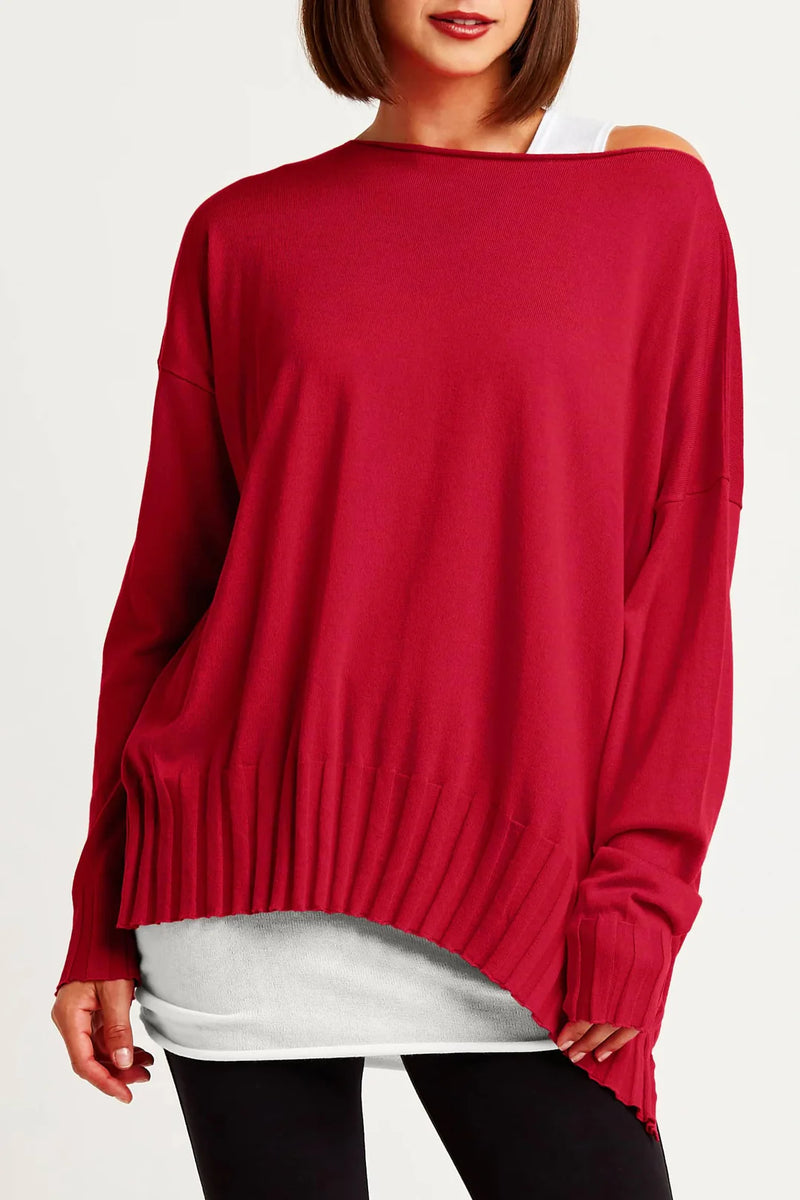 PLANET Pima Cotton Boatneck Rib | Chili
