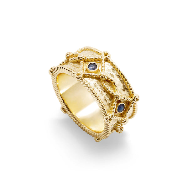 Capucine De Wulf Victoria Ring Band - Gold/Blue Labradorite