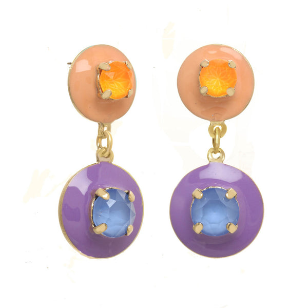 TOVA Janie Il Earrings in Peach/ Purple