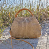 HOBO Darling Small Satchel | Meadow Woven Straw