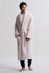 Barefoot Dreams CozyChic® Adult Robe | Heathered Stone White