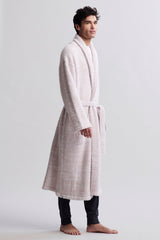 Barefoot Dreams CozyChic® Adult Robe | Heathered Stone White
