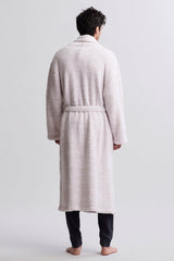 Barefoot Dreams CozyChic® Adult Robe | Heathered Stone White