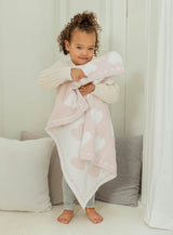 Barefoot Dreams CozyChic® Dream Receiving Blanket |  Pink / White