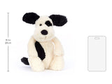Jellycat Bashful Rufferty Black & Cream Puppy | Medium