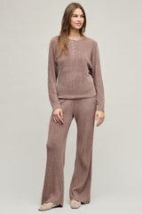 Barefoot Dreams CozyChic Ultra Lite® Ribbed Scallop Pant | Sable