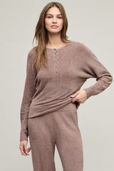 Barefoot Dreams CozyChic Ultra Lite® Scallop Dolman Henley | Sable