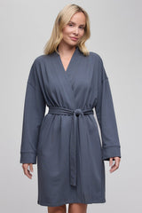 Barefoot Dreams Brushed Luxe Lounge Robe | Slate Blue