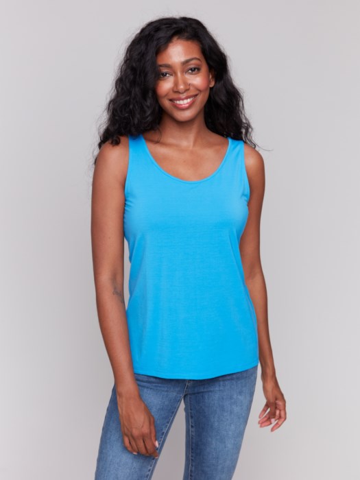 Charlie B Reversible Bamboo Cami -Lagoon