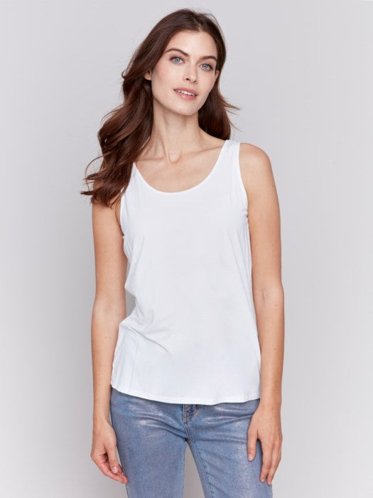 Charlie B Reversible Bamboo Viscose Cami | White