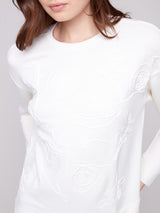 Charlie B Scuba Knit Top | Ecru