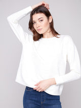 Charlie B Scuba Knit Top | Ecru