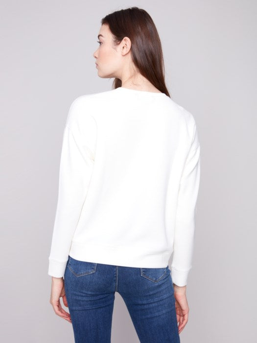 Charlie B Scuba Knit Top | Ecru