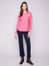 Charlie B Sweater with Back Lace-Up Detail | Rose