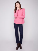 Charlie B Sweater with Back Lace-Up Detail | Rose