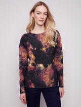 Charlie B Reversible Printed Raglan Sleeve Sweater | Ombre