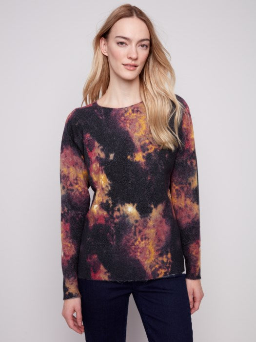 Charlie B Reversible Printed Raglan Sleeve Sweater | Ombre