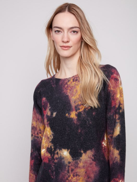 Charlie B Reversible Printed Raglan Sleeve Sweater | Ombre