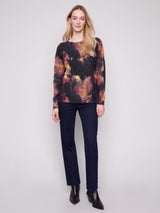 Charlie B Reversible Printed Raglan Sleeve Sweater | Ombre