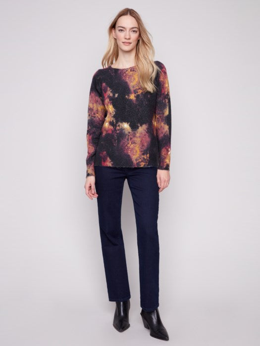 Charlie B Reversible Printed Raglan Sleeve Sweater | Ombre