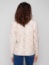 Charlie B Reversible Printed Raglan Sleeve Sweater | Oat Wind