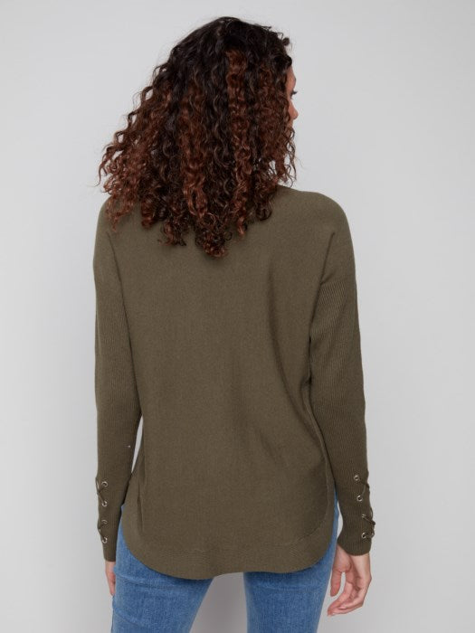 Charlie B Sweater with Lace-Up Cuffs | Spruce