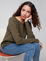 Charlie B Sweater with Lace-Up Cuffs | Spruce