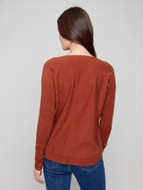 Charlie B Sweater with Lace-Up Cuffs | Sepia