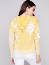 Charlie B Reverse Printed Hoodie Sweater Corn