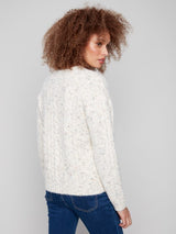 Charlie B Notched Neck Sweater | Ecru