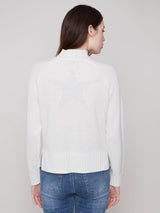 Charlie B Placed Jacquard Mock Neck Ski Sweater | Ecru