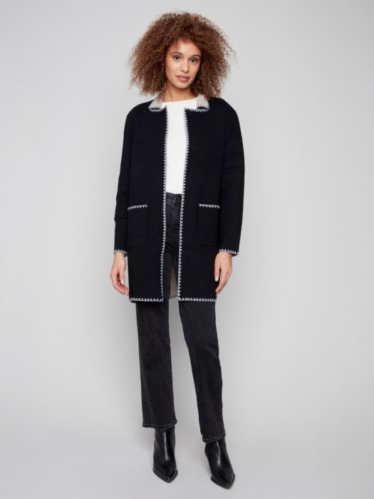Charlie B Solid Cardigan | Black