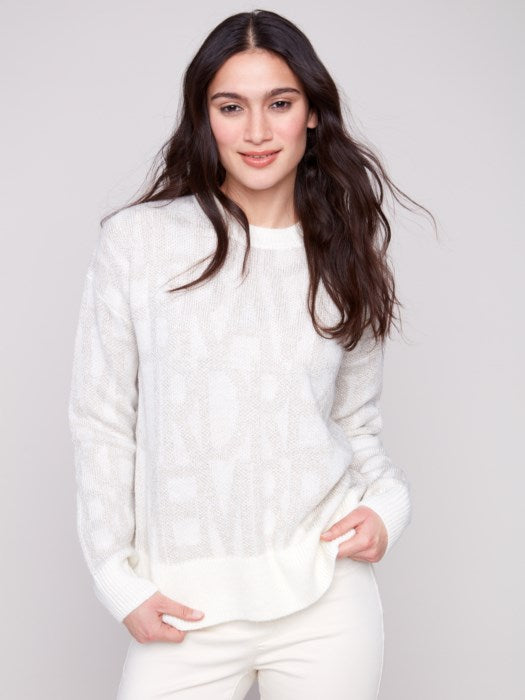 Charlie B Jacquard Crew Neck Sweater | Brave