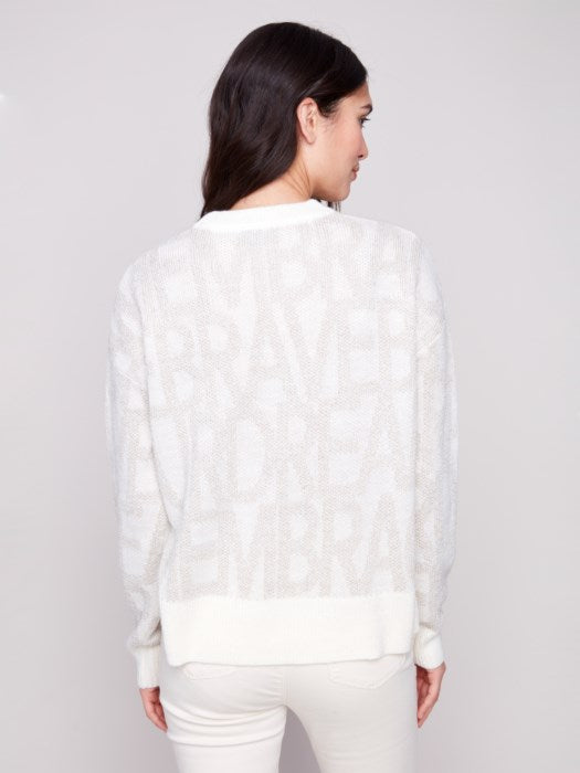 Charlie B Jacquard Crew Neck Sweater | Brave