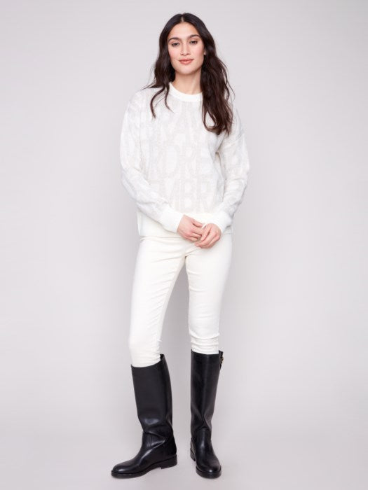 Charlie B Jacquard Crew Neck Sweater | Brave