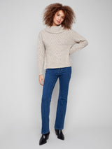 Charlie B Diagonal Cable Sweater | Oat