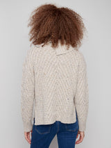 Charlie B Diagonal Cable Sweater | Oat