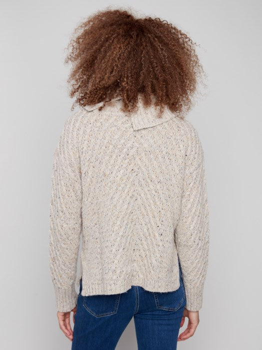 Charlie B Diagonal Cable Sweater | Oat