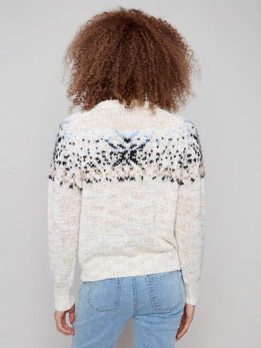 Charlie B Après-Ski Jacquard Crew Neck Sweater | Black
