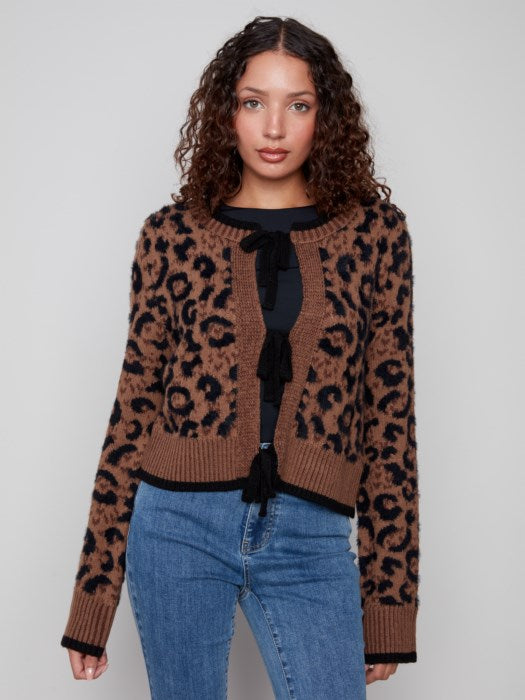 Charlie B Bow Tie Front Cardigan | Animal