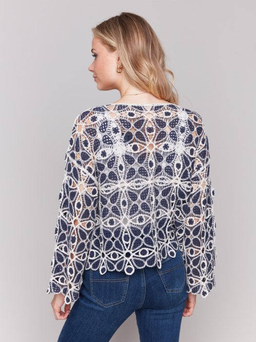 Charlie B Cotton Blend Crochet Top | Denim