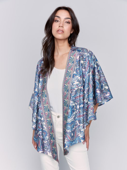 Charlie B Printed Satin Kimono | Cashmere