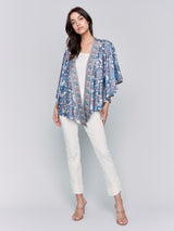 Charlie B Printed Satin Kimono | Cashmere