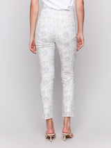 Charlie B Printed Twill Pant with Hem Slit | Mirage