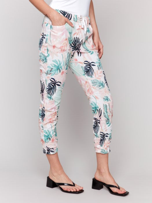 Charlie B Printed Crinkle Bengaline Jogger Pant | Lush